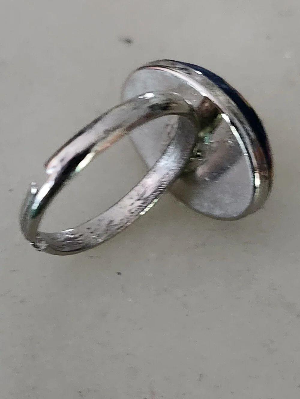 Floral Multicolor Oval Statement Ring - Adjustable